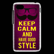 Coque Blackberry Q5 Keep Calm and Have a good Style Rose