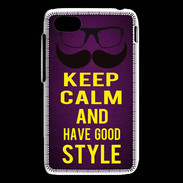 Coque Blackberry Q5 Keep Calm and Have a good Style Violet