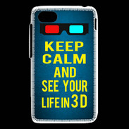 Coque Blackberry Q5 Keep Calm and See your life 3D Bleu