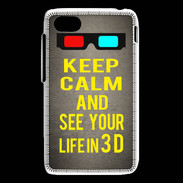 Coque Blackberry Q5 Keep Calm and See your life 3D Gris