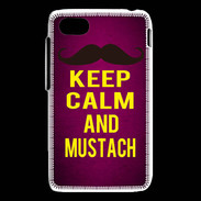 Coque Blackberry Q5 Keep Calm and Mustach Rose