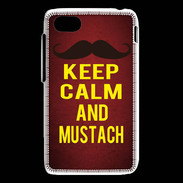 Coque Blackberry Q5 Keep Calm and Mustach Rouge