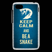 Coque Blackberry Q5 Keep Calm and Be a Snake bleu