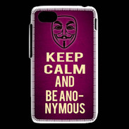 Coque Blackberry Q5 Keep Calm and Be Anonymous Rose