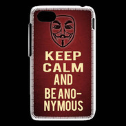 Coque Blackberry Q5 Keep Calm and Be Anonymous Rouge