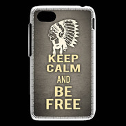 Coque Blackberry Q5 Keep Calm and Be Free Gris