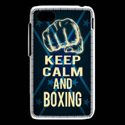 Coque Blackberry Q5 Keep Calm and Boxing Bleu