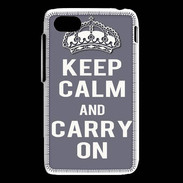 Coque Blackberry Q5 Keep Calm and Carry on Gris