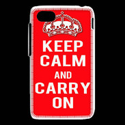 Coque Blackberry Q5 Keep Calm and Carry on Rouge