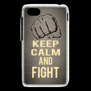 Coque Blackberry Q5 Keep Calm and Fight Gris
