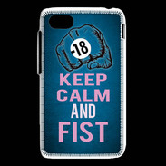Coque Blackberry Q5 Keep Calm and Fist BLeu