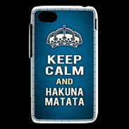 Coque Blackberry Q5 Keep Calm and Hakuna Matata Bleu
