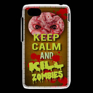 Coque Blackberry Q5 Keep Calm and Kill Zombies Orange