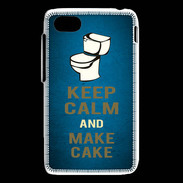 Coque Blackberry Q5 Keep Calm and Make cake Bleu