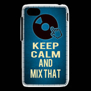 Coque Blackberry Q5 Keep Calm and Mix that Bleu