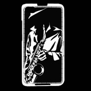 Coque Blackberry Z30 Saxophoniste en noir et blanc