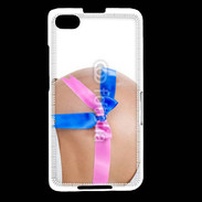 Coque Blackberry Z30 Femme enceinte avec ruban bleu et rose