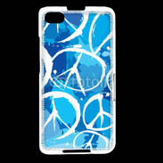 Coque Blackberry Z30 Peace and love Bleu