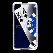 Coque Blackberry Z30 Poker bleu et noir 2