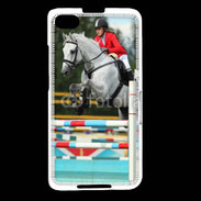 Coque Blackberry Z30 Jumping Equitation cheval gris