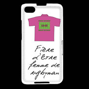 Coque Blackberry Z30 Femme de rugbyman Bonus offensif-défensif Blanc