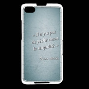 Coque Blackberry Z30 Pêché stupidité Turquoise Citation Oscar Wilde