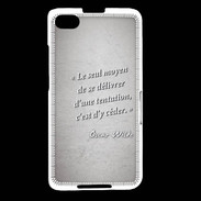 Coque Blackberry Z30 Tentation Gris Citation Oscar Wilde
