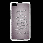 Coque Blackberry Z30 Toujours amoureux Violet Citation Oscar Wilde