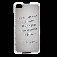 Coque Blackberry Z30 Jeuness folie Gris Citation Oscar Wilde