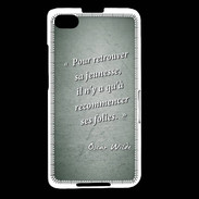 Coque Blackberry Z30 Jeuness folie Vert Citation Oscar Wilde