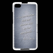 Coque Blackberry Z30 La conversation Bleu Citation Oscar Wilde