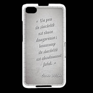 Coque Blackberry Z30 Sincérité fatale Gris Citation Oscar Wilde