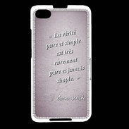 Coque Blackberry Z30 Vérité pure Rose Citation Oscar Wilde