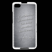 Coque Blackberry Z30 Incertitude amour Noir Citation Oscar Wilde