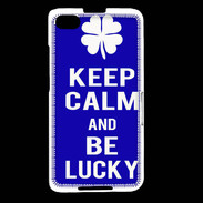 Coque Blackberry Z30 Keep Calm Be lucky Bleu