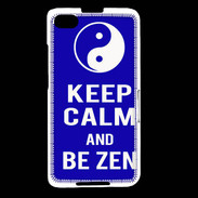 Coque Blackberry Z30 Keep Calm Be Zen Bleu
