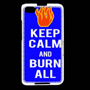Coque Blackberry Z30 Keep Calm Burn Bleu