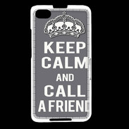 Coque Blackberry Z30 Keep Calm Call friend Gris