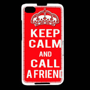 Coque Blackberry Z30 Keep Calm Call friend Rouge