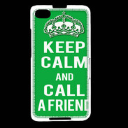 Coque Blackberry Z30 Keep Calm Call friend Vert