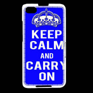 Coque Blackberry Z30 Keep Calm Carry on Bleu