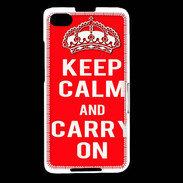 Coque Blackberry Z30 Keep Calm Carry on Rouge