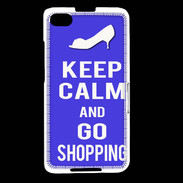 Coque Blackberry Z30 Keep Calm Go Shopping Bleu