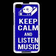 Coque Blackberry Z30 Keep Calm Listen music Bleu