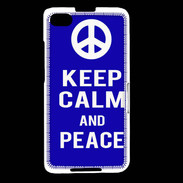 Coque Blackberry Z30 Keep Calm Peace Bleu