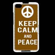 Coque Blackberry Z30 Keep Calm Peace Marron