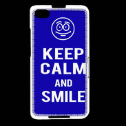 Coque Blackberry Z30 Keep Calm Smile Bleu