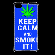 Coque Blackberry Z30 Keep Calm Smoke it Bleu