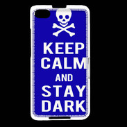 Coque Blackberry Z30 Keep Calm Stay dark Bleu