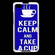 Coque Blackberry Z30 Keep Calm Take a cup Bleu